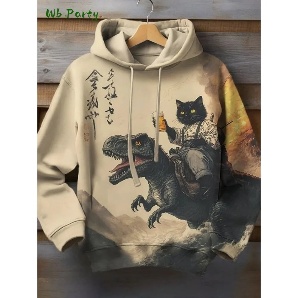 Unisex Oversized Graphic Hoodie – 3D Print Vintage Sweatshirt