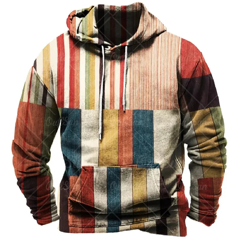 Unisex Plaid Print Hoodie – Colourful Streetwear Pullover