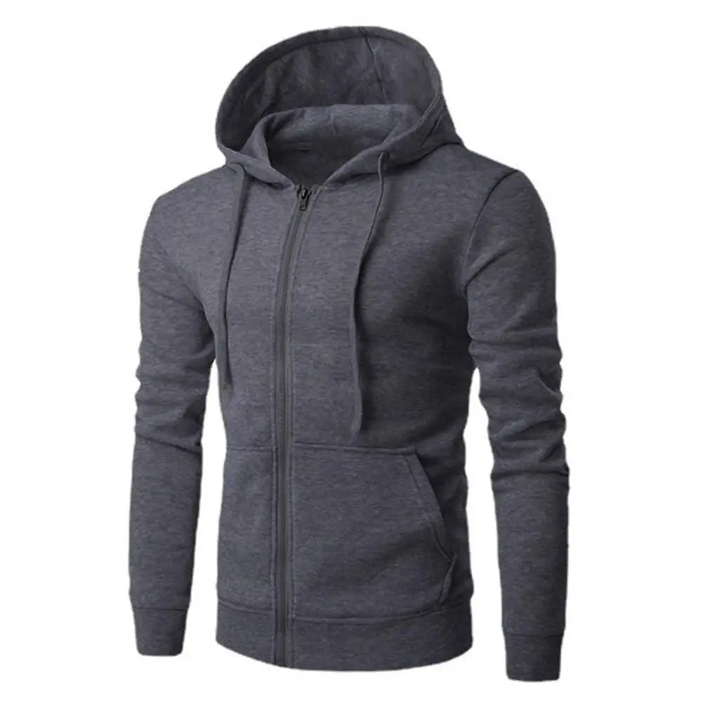 Men's Zip-Up Hoodie – Slim Fit Long-Sleeve Sweatshirt