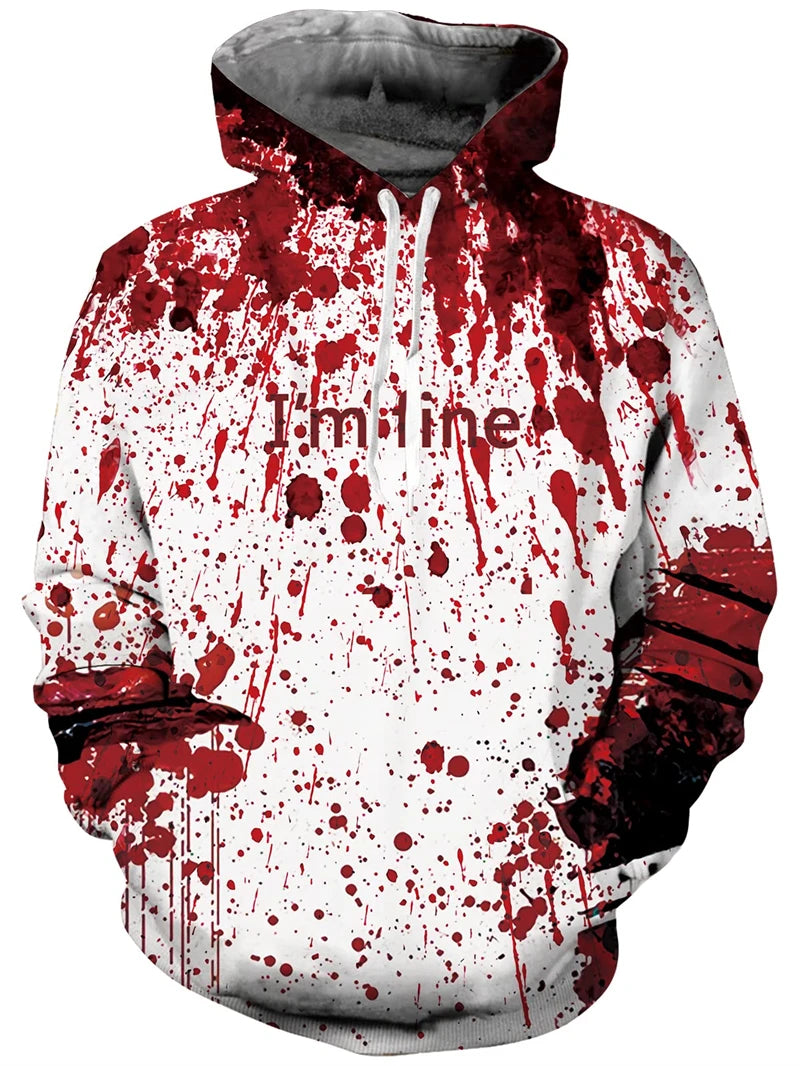 Unisex Novelty Print Hoodie – 3D Pattern Pullover Sweatshirt