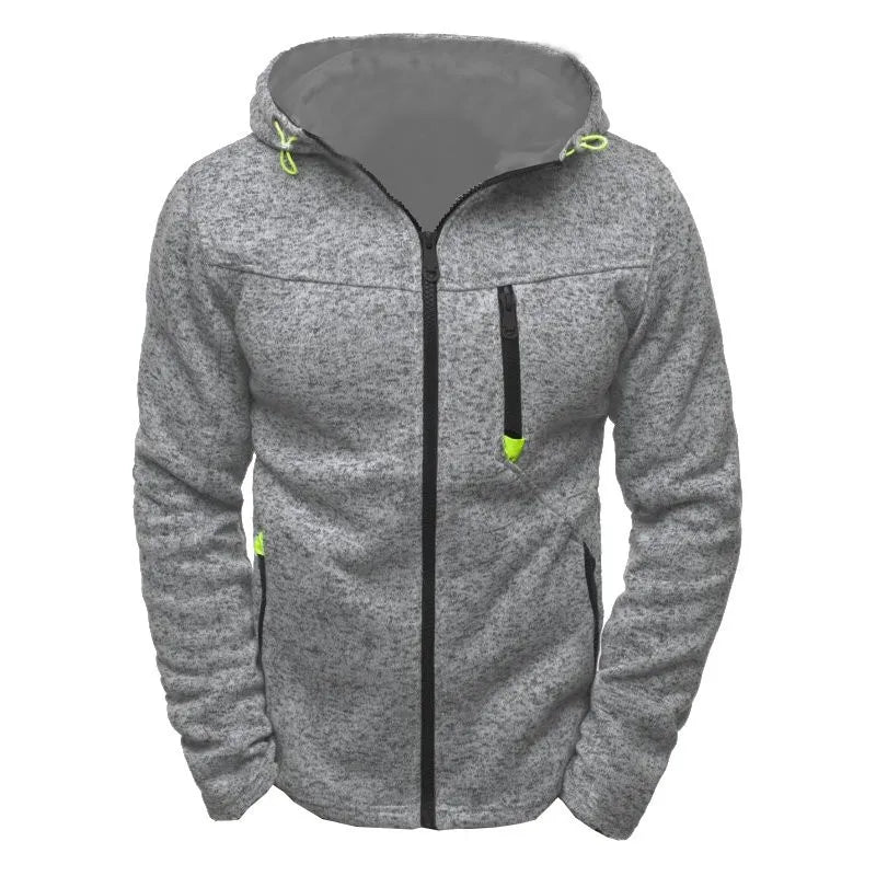 Men's Jacquard Fleece Hoodie – Pullover Sweatshirt