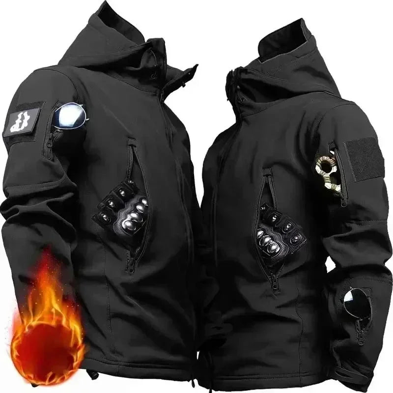 Men's Winter Tactical Jacket Set – Waterproof Hooded Combat Suit