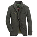 Men's Military-Style Jacket – Cotton Trench Coat with Multi-Pocket Design