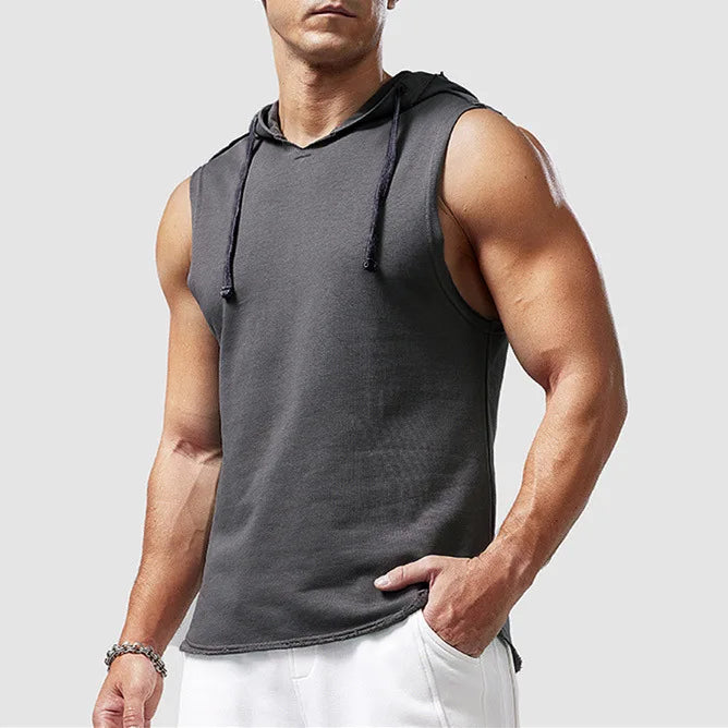 Men's Sleeveless Tank Top – Hooded Vest Tee