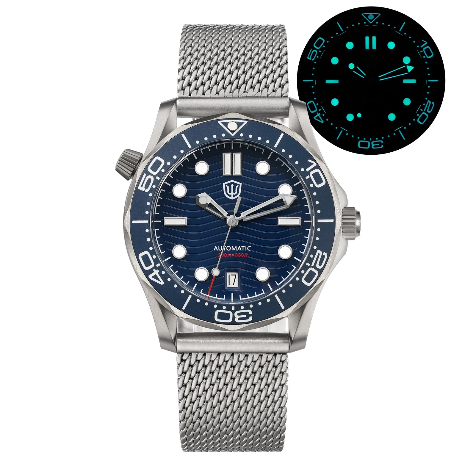 Men's Titanium Automatic Watch – Domed Sapphire Crystal Dive Watch