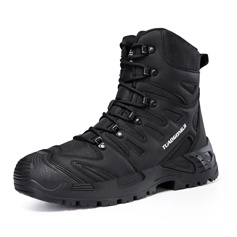 Men's High-Top Tactical Boots, Breathable Combat Training Boots, Large Size Anti-Slip Wear-Resistant Outdoor Hiking Boots