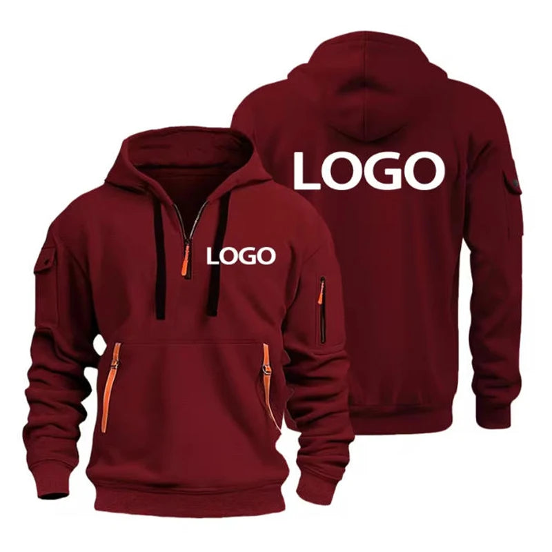 Unisex Drop-Shoulder Hoodie – Multi-Zip Pocket Sweatshirt