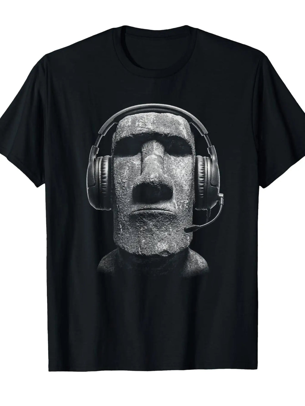 Men's Graphic Print T-Shirt – Easter Island Statue Design