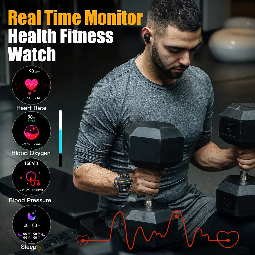 Men's Steel Smart Watch – Bluetooth Calling & Fitness Tracker