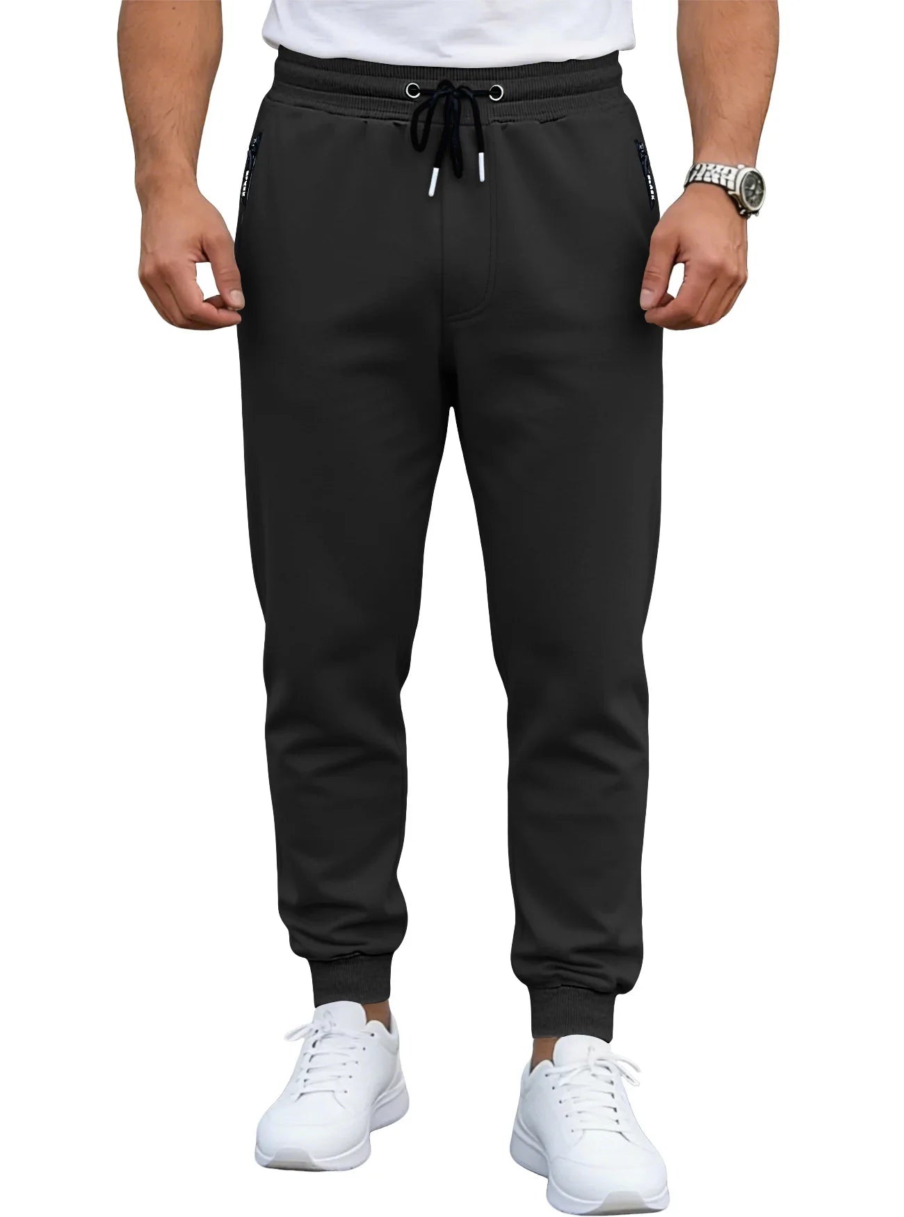 Men's Elasticated Sports Trousers – Drawstring Cuff Joggers