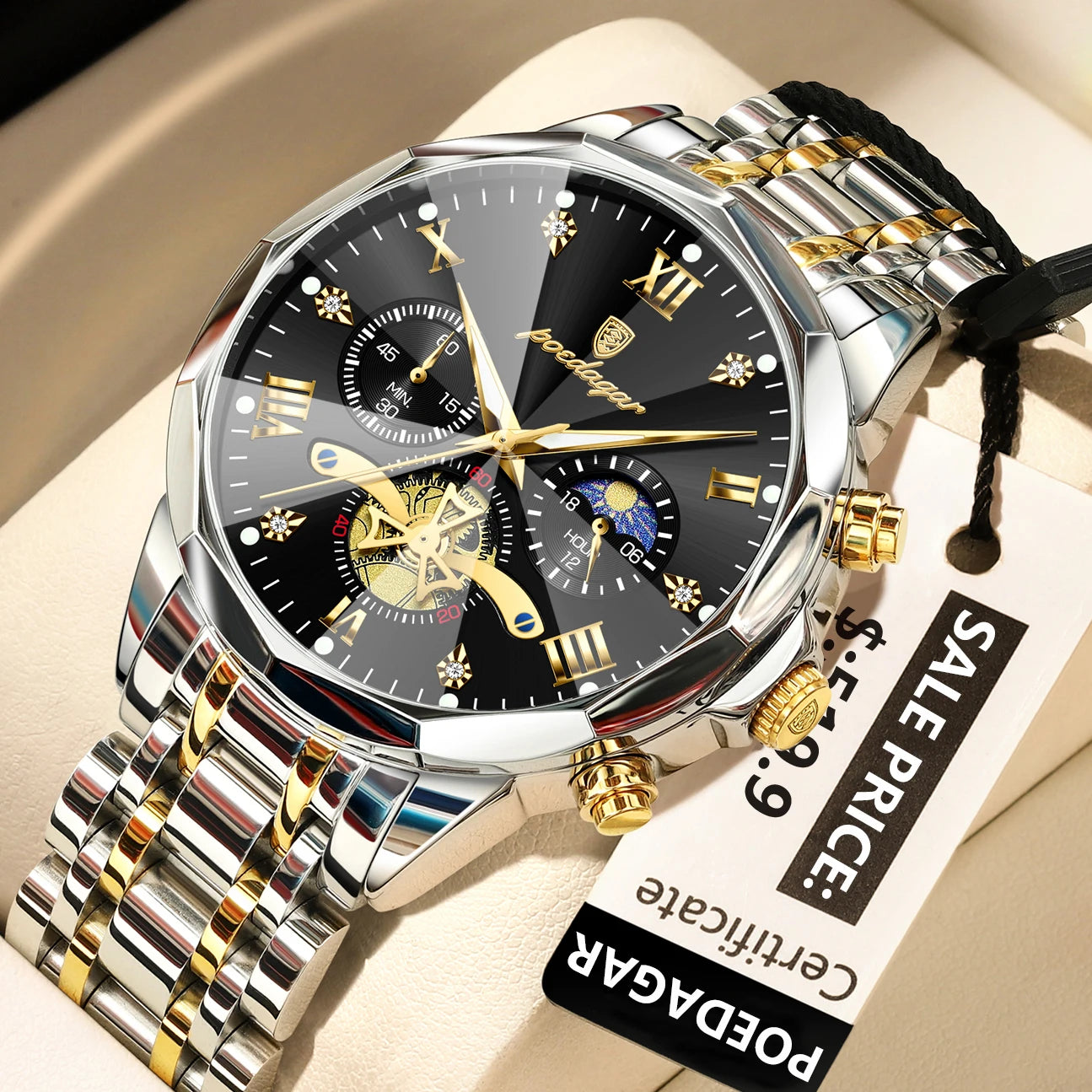 Men's Chronograph Watch – Waterproof Luminous Wristwatch