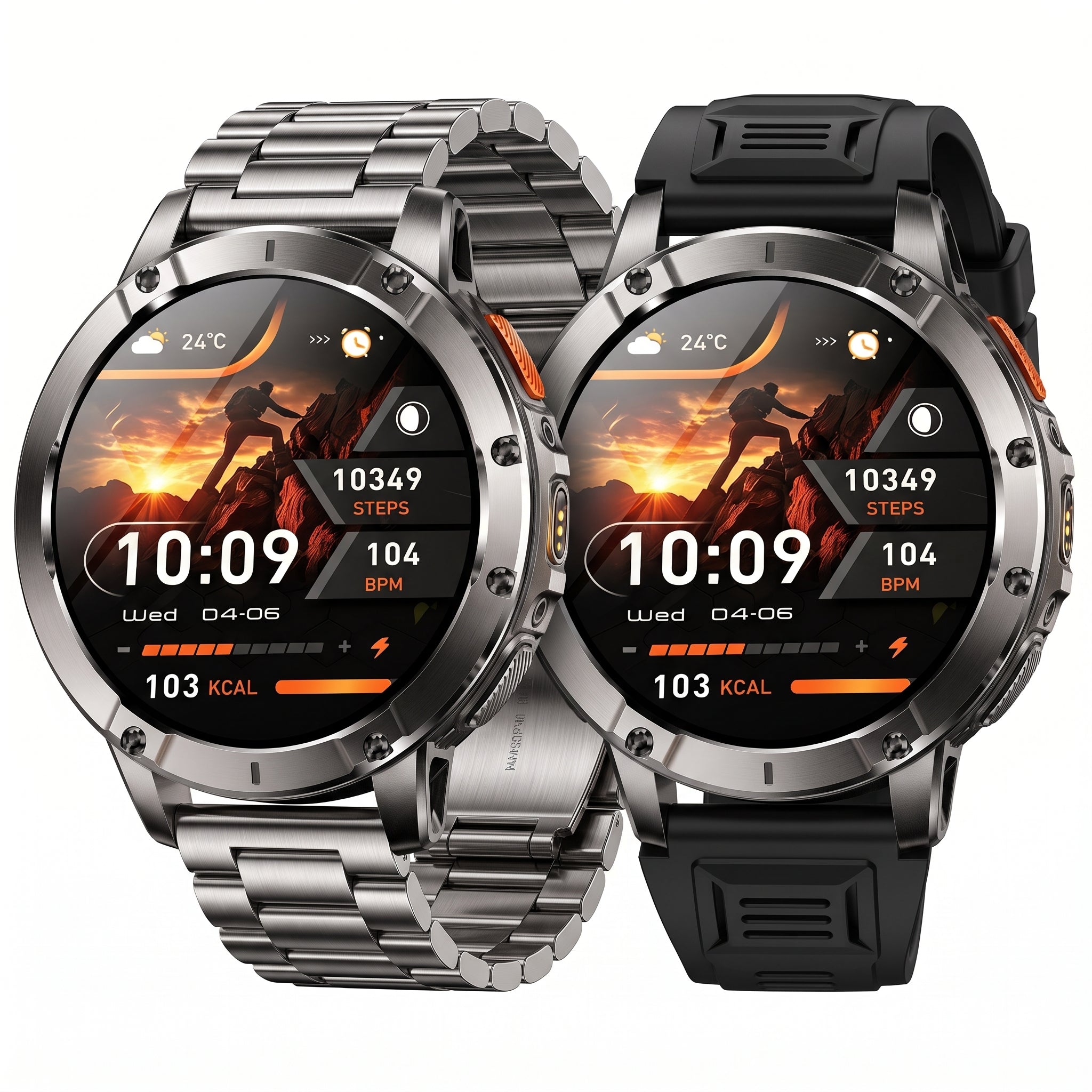 Military-Grade Smart Watch – HD AMOLED, Heart Rate & Waterproof