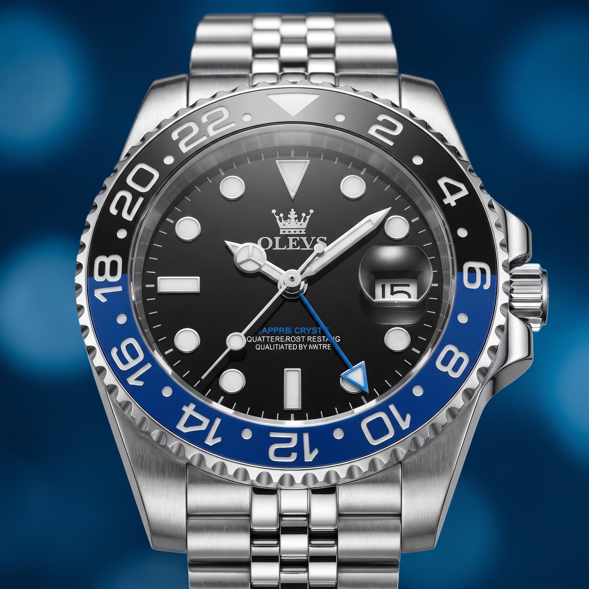 Men's Stainless Steel Quartz Watch – Date Display, Waterproof