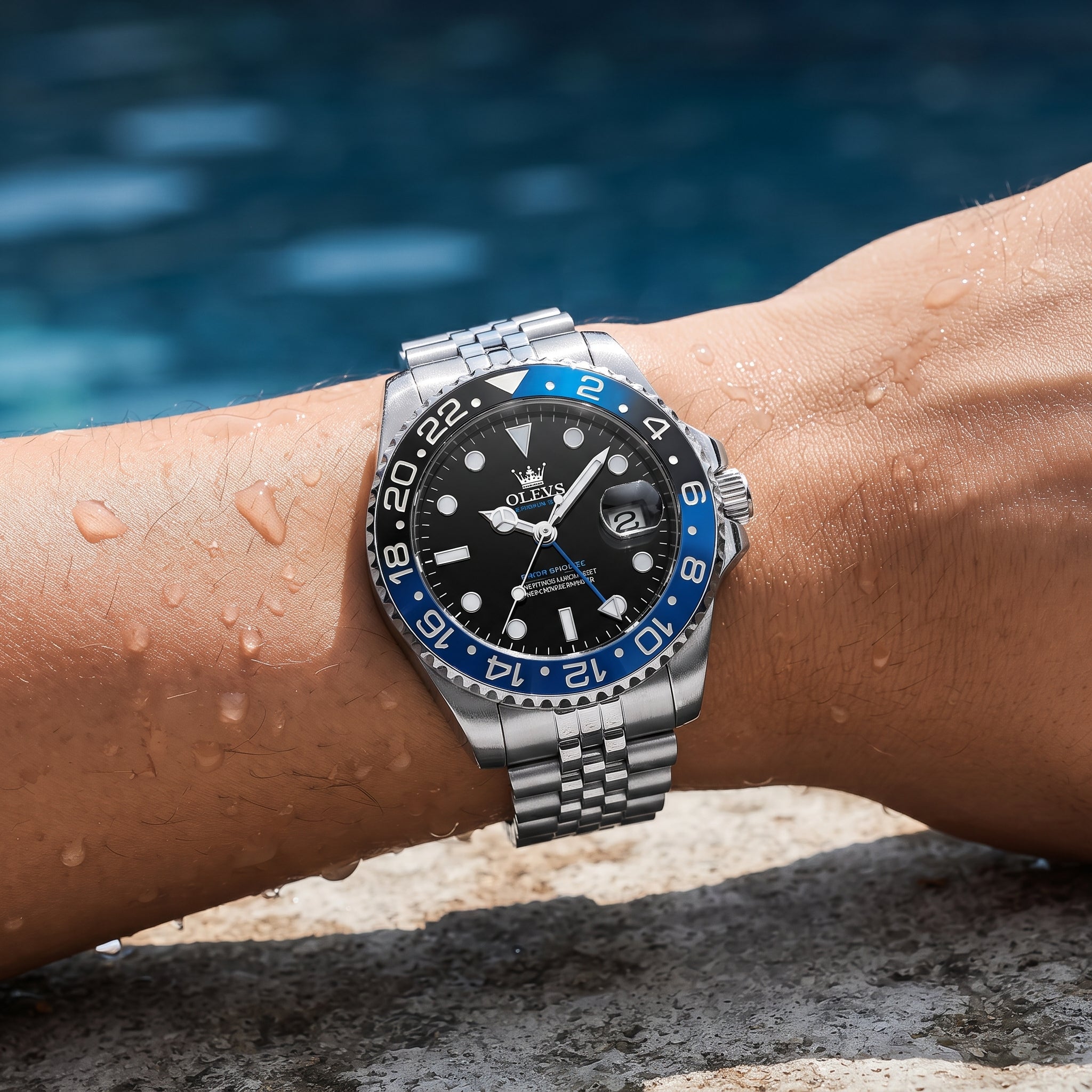 Men's Stainless Steel Quartz Watch – Date Display, Waterproof